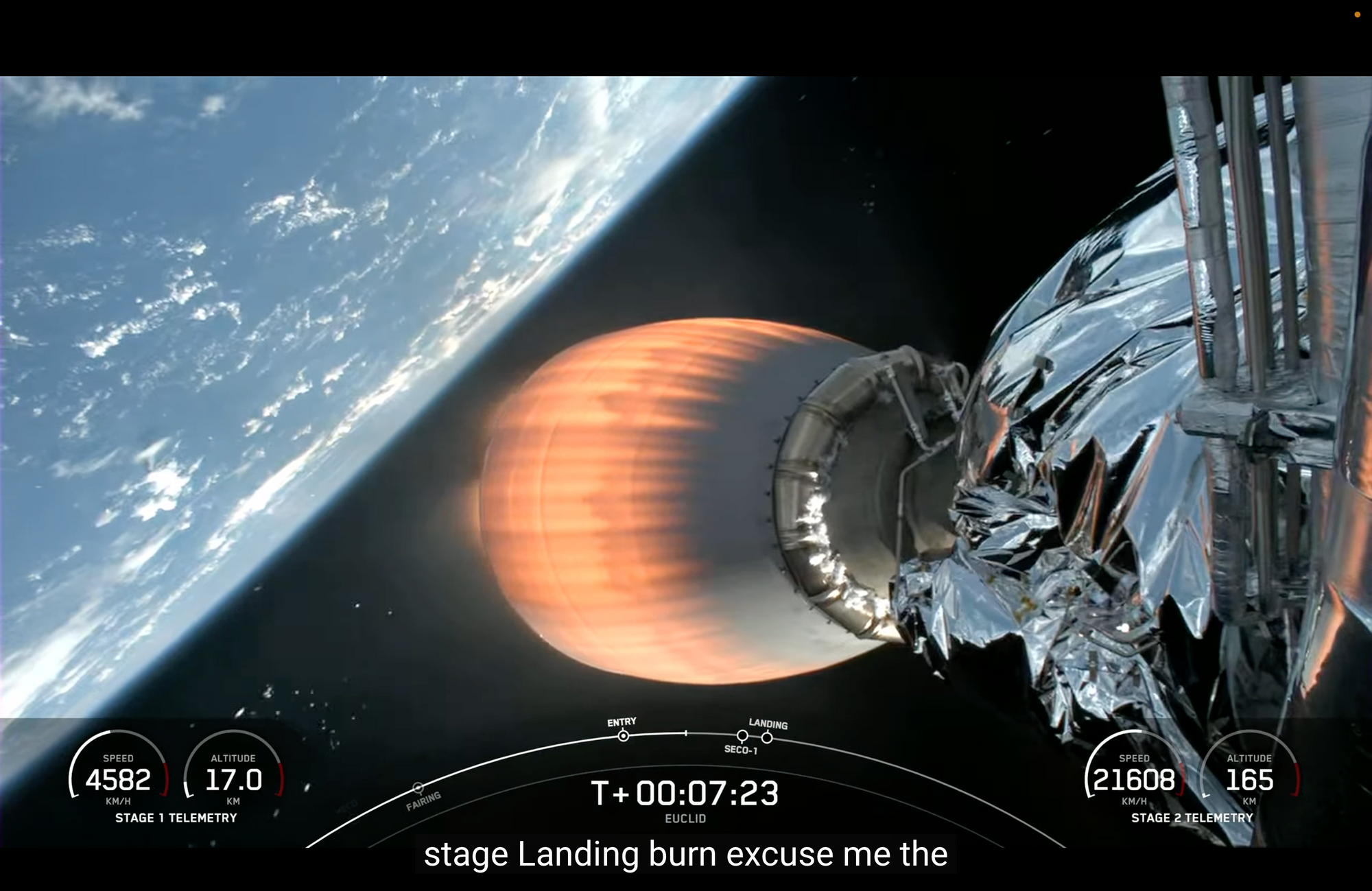 La missione ESA Euclid a bordo di un razzo Falcon 9 della SpaceX è partita verso un'orbita di trasferimento Sole-Terra L2, nota anche come punto di Lagrange Sole-Terra 2. I razzo ha lasciato il Complesso di Lancio Spaziale 40 (SLC-40) presso la Cape Canaveral Space Force Station in Florida. 