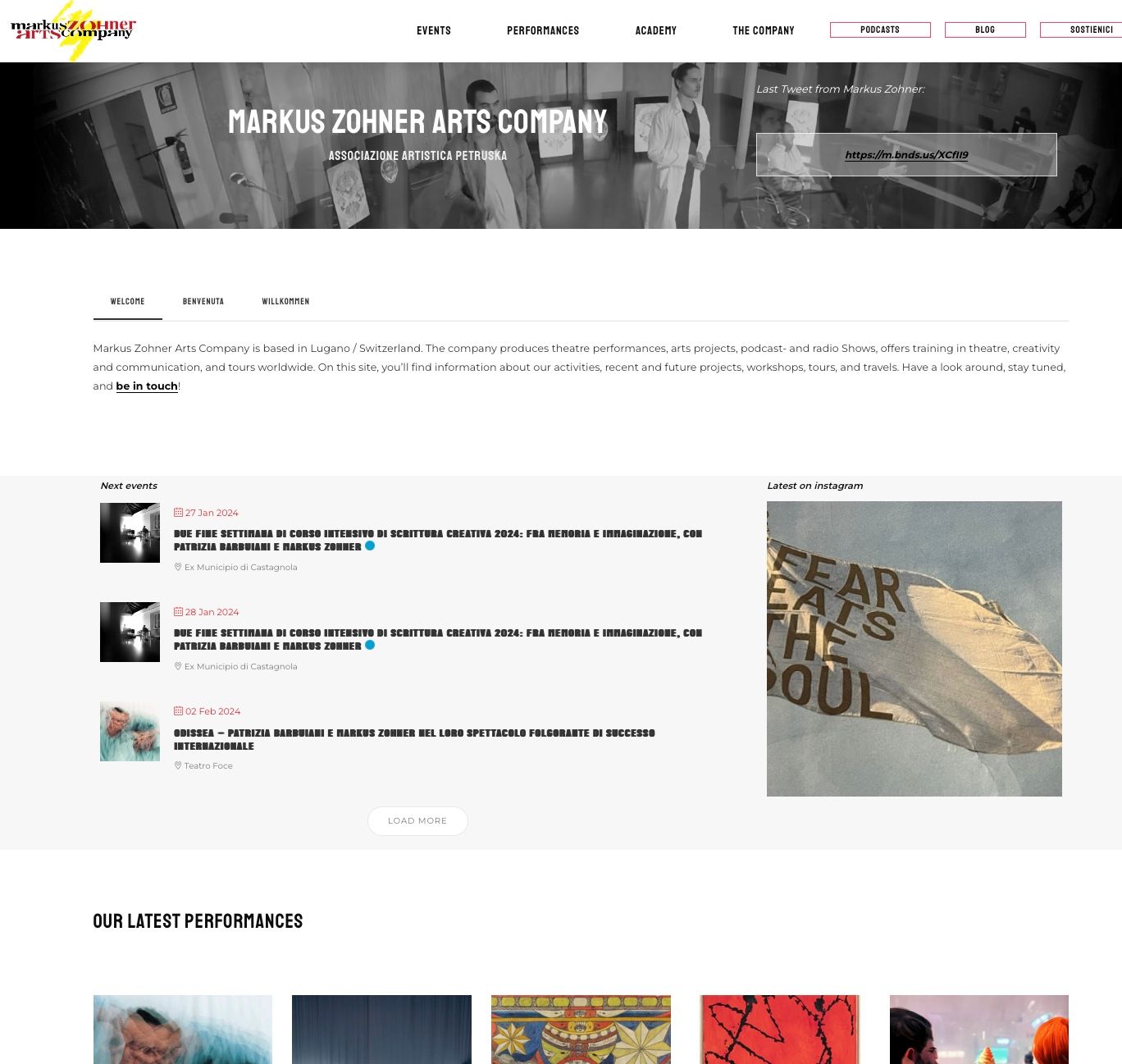 La homepage di zohner.com finalmente ha ripreso vita